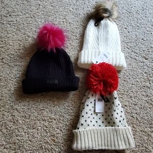 3 beanies for sale all new.
